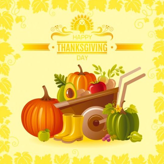 Happy thanksgiving day seasonal greetings cards vector 14