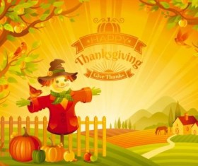 Happy thanksgiving day seasonal greetings cards vector 15