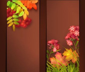 Harvest season vertical banner vectors 01