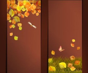Harvest season vertical banner vectors 02