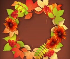 Harvest season with brown background vectors 02