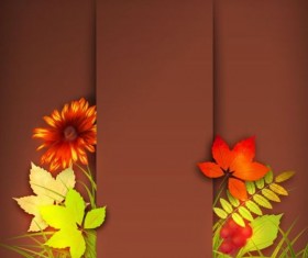 Harvest season with brown background vectors 03