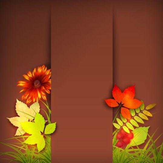 Harvest season with brown background vectors 03
