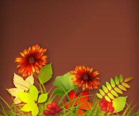 Harvest season with brown background vectors 05