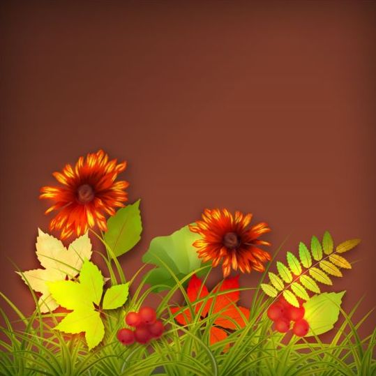 Harvest season with brown background vectors 05