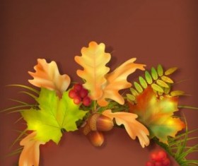 Harvest season with brown background vectors 06