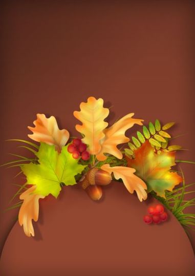 Harvest season with brown background vectors 06
