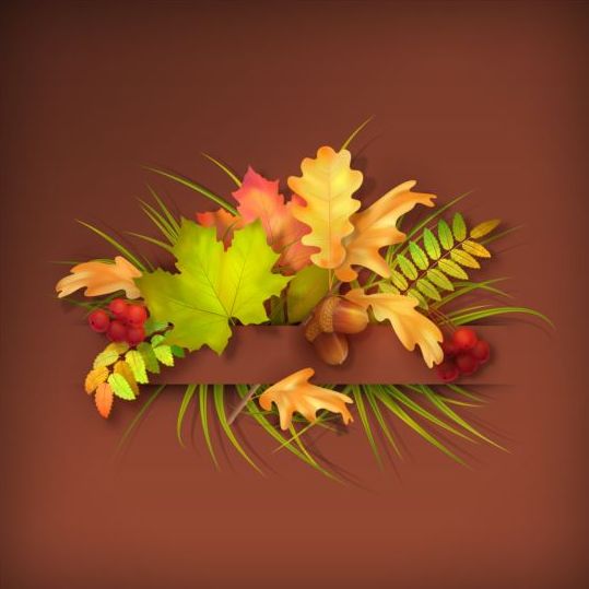 Harvest season with brown background vectors 07
