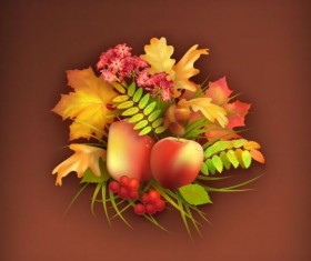 Harvest season with brown background vectors 08