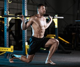 Healthy Exercise Men with Barbell HD picture