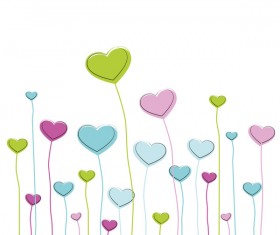 Heart grass valentine illustration vector 01