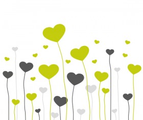 Heart grass valentine illustration vector 02