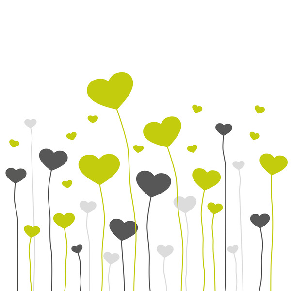 Heart grass valentine illustration vector 02