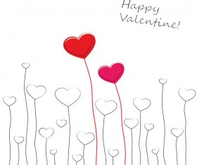 Heart grass valentine illustration vector 04