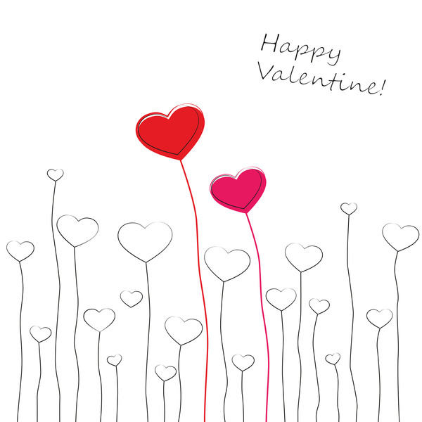 Heart grass valentine illustration vector 04