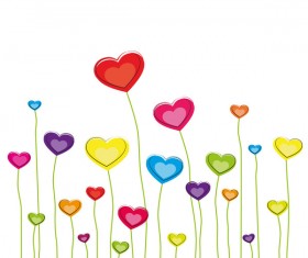 Heart grass valentine illustration vector 05