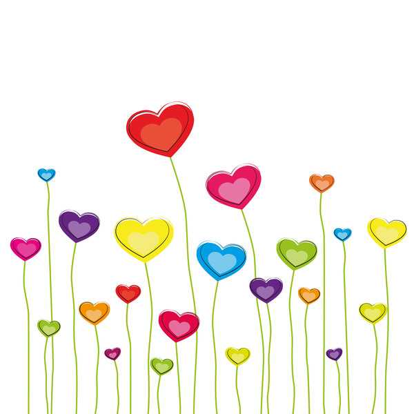 Heart grass valentine illustration vector 05
