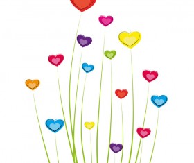 Heart grass valentine illustration vector 06
