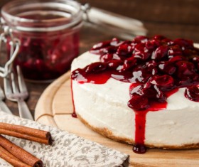 Homemade jam cheese cake HD picture
