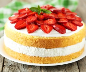 Homemade strawberry cake