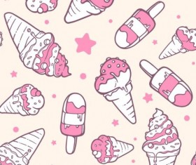 Ice creams vector seamless pattern vector 01