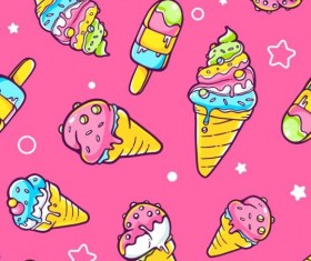 Ice creams vector seamless pattern vector 03