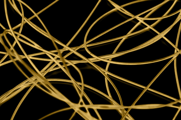 Intertwined gold lines and a black background 09
