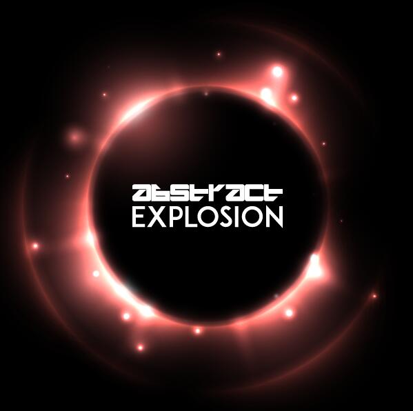 Light explosion effect background vector 04