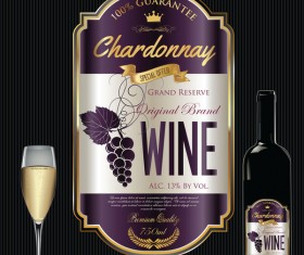 Luxury golden wine label design vector 01