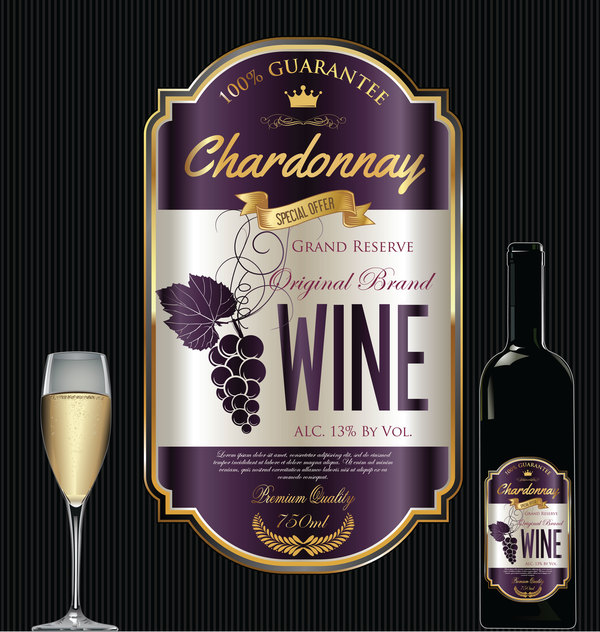 Luxury Golden Wine Label Design Vector 01 Free Download