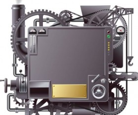 Machine with gears vector