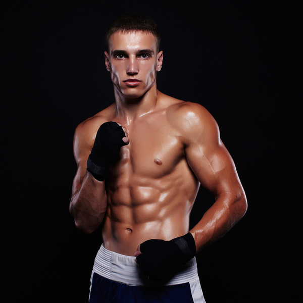 Male boxer strong build body HD picture