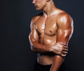 Men of strong figure with dark background HD picture