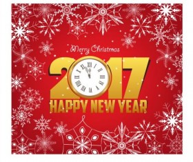 Merry christmas 2017 with new year snow pattern vector
