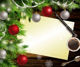 Merry christmas greeting card with wood background vector 06