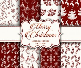 Merry christmas vector seamless patterns set 02