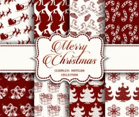 Merry christmas vector seamless patterns set 04