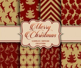 Merry christmas vector seamless patterns set 08