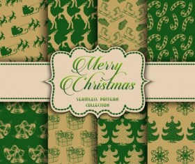 Merry christmas vector seamless patterns set 10