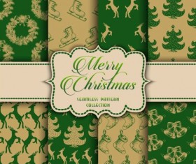 Merry christmas vector seamless patterns set 11