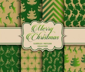 Merry christmas vector seamless patterns set 12