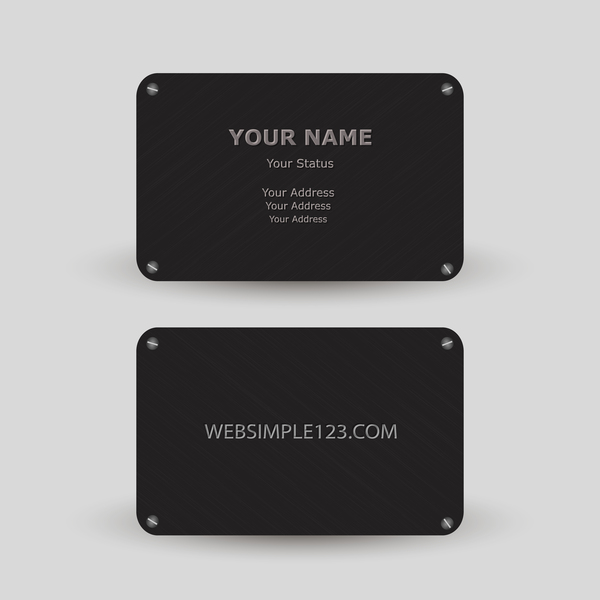 Metal business card template vector 01
