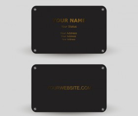 Metal business card template vector 02