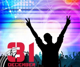 Midnight new year party flayer vectors template 02