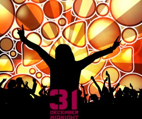 Midnight new year party flayer vectors template 07