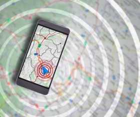 Mobile GPS positioning Stock Photo