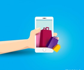 Mobile shopping business template vector 02