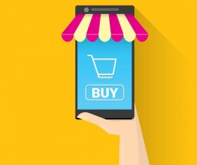 Mobile shopping business template vector 03