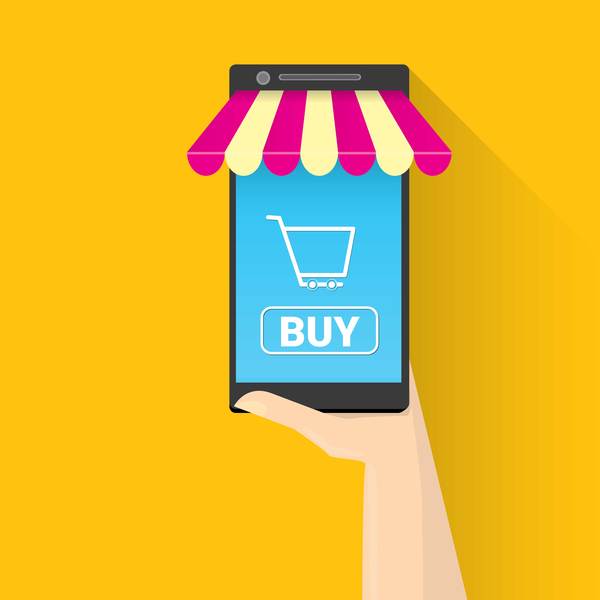 Mobile shopping business template vector 03