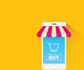 Mobile shopping business template vector 04